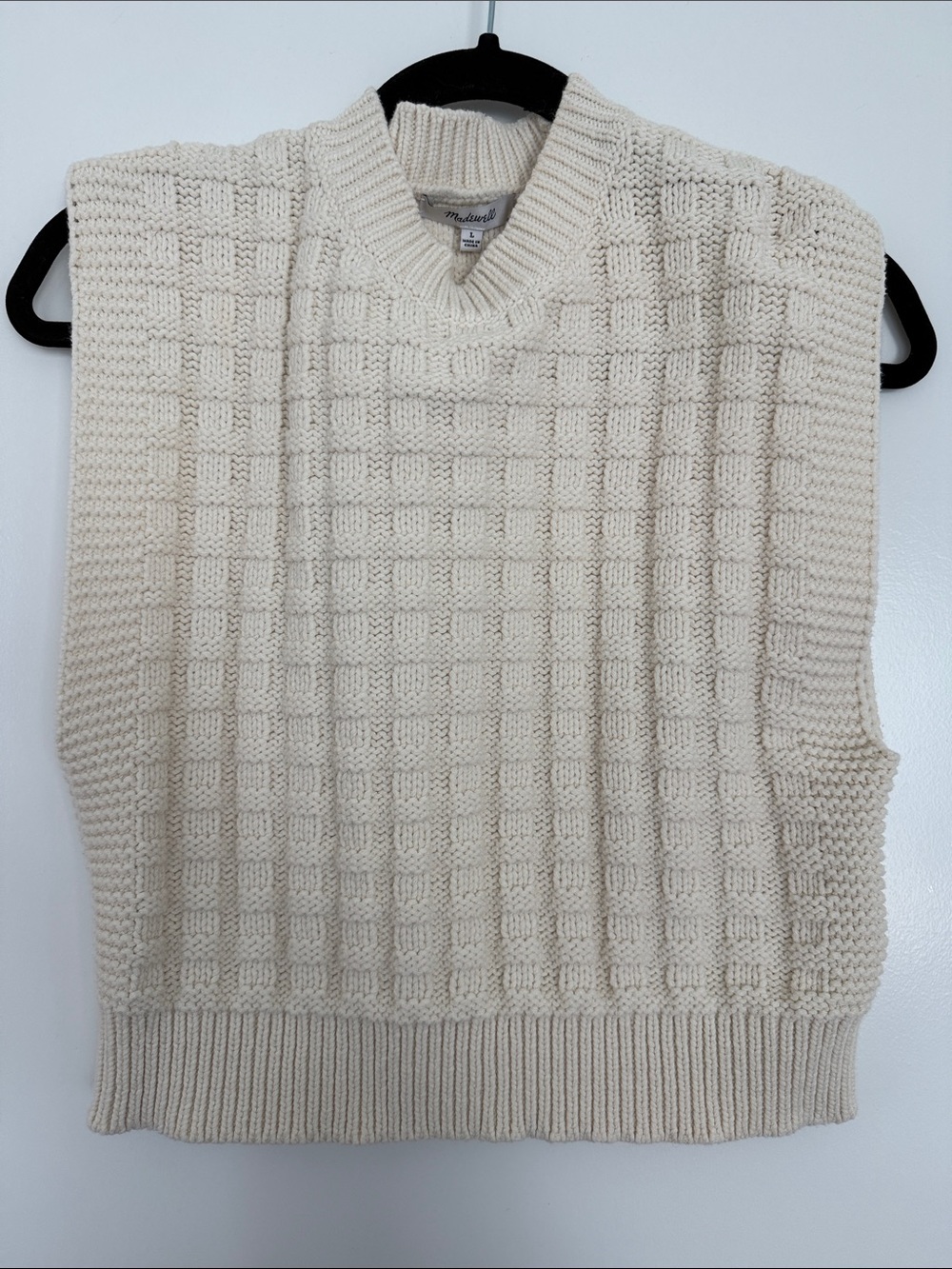 Classic Cream Cable Knit Sweater Vest